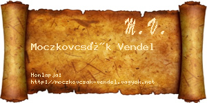 Moczkovcsák Vendel névjegykártya
